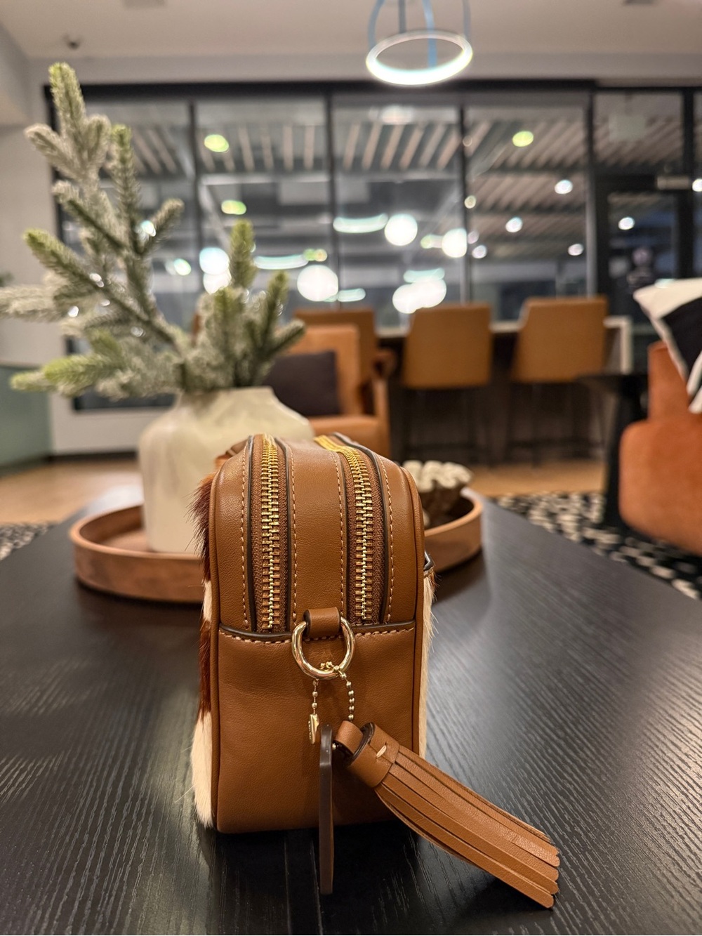 NWT Coach Mini Carey Haircalf Print Cowhide Crossbody Bag CEK71 - Picture 2 of 6